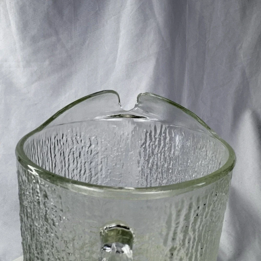 Old Indiana Clear Glass Tree Bark Ice Pattern Vintage 8